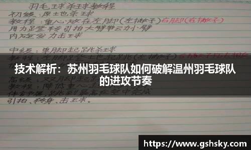 技术解析：苏州羽毛球队如何破解温州羽毛球队的进攻节奏