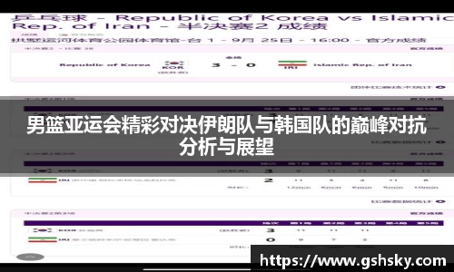 男篮亚运会精彩对决伊朗队与韩国队的巅峰对抗分析与展望